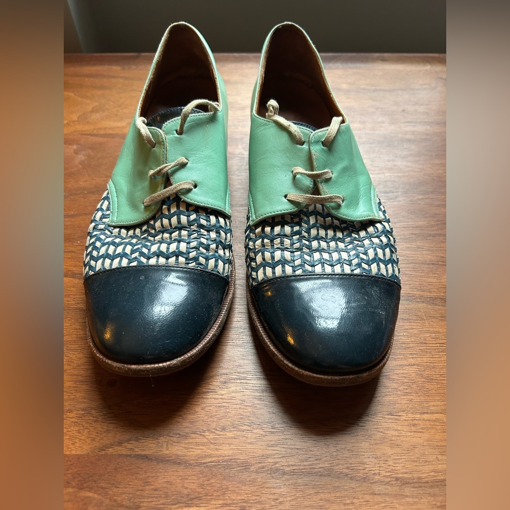 Chie Mihara Green and Blue Flats / Oxford